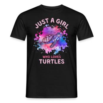 Just a girl who loves Turtles - Men's T-Shirt - black - Front - AI Model Male 178 light (178cm)