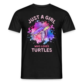 Just a girl who loves Turtles - Men's T-Shirt - black - Front - AI Model Male 178 light (178cm)