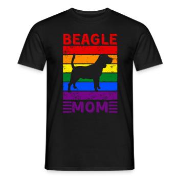 Beagle Mom LGBTQ Drapeau arc-en-ciel - T-shirt homme - noir - Devant - AI Model Male 178 light (178cm)