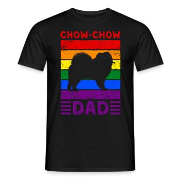 Chow-chow Dad LGBTQ Rainbow Flag - Men's T-Shirt - black - Front - AI Model Male 178 light (178cm)