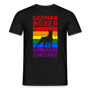 Drapeau arc-en-ciel LGBTQ de la boxeuse allemande - T-shirt homme - noir - Devant - AI Model Male 178 light (178cm)