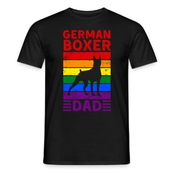 German-boxer Dad LGBTQ Rainbow Flag - Men's T-Shirt - black - Front - AI Model Male 178 light (178cm)