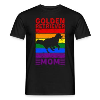 Golden-retriever Mom LGBTQ Rainbow Flag - Men's T-Shirt - black - Front - AI Model Male 178 light (178cm)