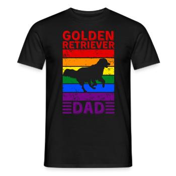 Golden-retriever Dad LGBTQ Rainbow Flag - Men's T-Shirt - black - Front - AI Model Male 178 light (178cm)