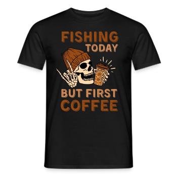 Coffee Fishing skeleton - Men's T-Shirt - black - Front - AI Model Male 178 light (178cm)