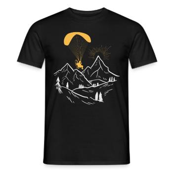 Paramoteur - T-shirt homme - noir - Devant - AI Model Male 178 light (178cm)