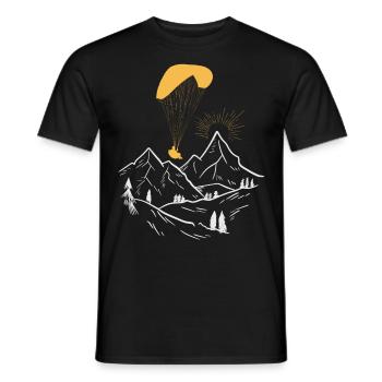 Paragliding - Men's T-Shirt - black - Front - AI Model Male 178 light (178cm)