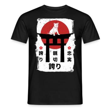 Basenji Hund Japan Kanji - Männer T-Shirt - Schwarz - Vorne - AI Model Male 178 light (178cm)