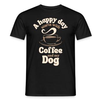 Coffee Dog lover - Men's T-Shirt - black - Front - AI Model Male 178 light (178cm)