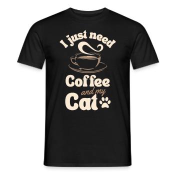Coffee Cat lover - Men's T-Shirt - black - Front - AI Model Male 178 light (178cm)