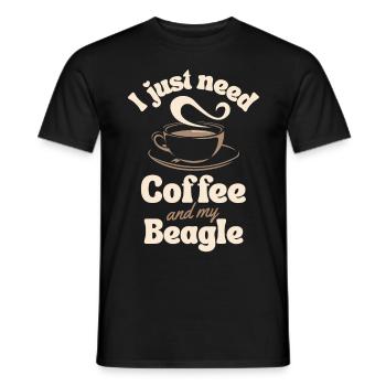 Coffee Beagle lover - Men's T-Shirt - black - Front - AI Model Male 178 light (178cm)