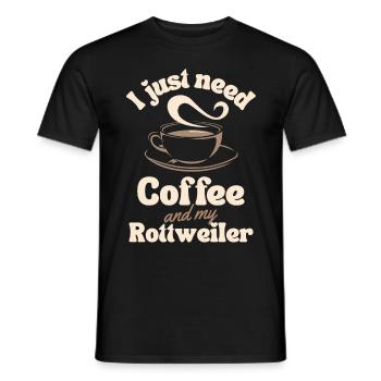 Coffee Rottweiler lover - Men's T-Shirt - black - Front - AI Model Male 178 light (178cm)