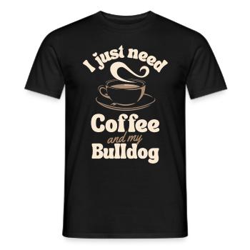 Kaffee-Bulldoggen-Liebhaber - Männer T-Shirt - Schwarz - Vorne - AI Model Male 178 light (178cm)