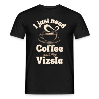 Amateur de café Vizsla - T-shirt homme - noir - Devant - AI Model Male 178 light (178cm)