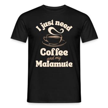 Coffee Malamute lover - Men's T-Shirt - black - Front - AI Model Male 178 light (178cm)