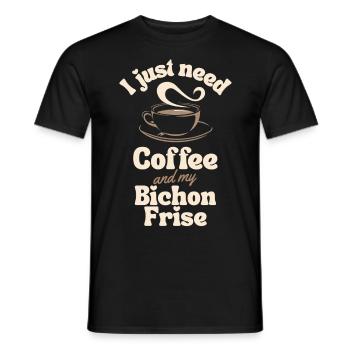 Amateur de café Bichon-frise - T-shirt homme - noir - Devant - AI Model Male 178 light (178cm)