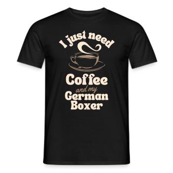 Kaffee Deutsch-Boxer-Liebhaber - Männer T-Shirt - Schwarz - Vorne - AI Model Male 178 light (178cm)