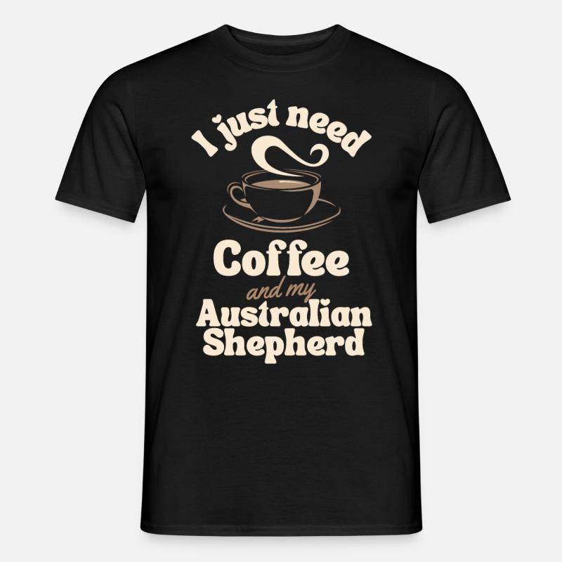 Coffee Australian-shepherd lover - Men's T-Shirt - black