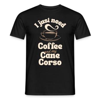 Coffee Cane-corso lover - Men's T-Shirt - black - Front - AI Model Male 178 light (178cm)