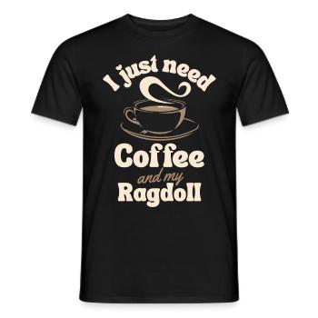 Kaffee Ragdoll Liebhaber - Männer T-Shirt - Schwarz - Vorne - AI Model Male 178 light (178cm)