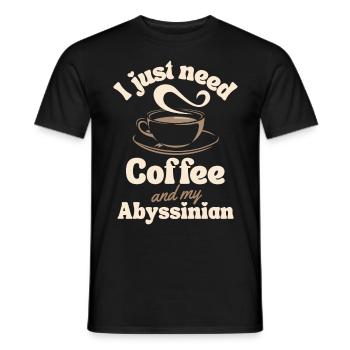 Kaffee Abessinier Katze Liebhaber - Männer T-Shirt - Schwarz - Vorne - AI Model Male 178 light (178cm)