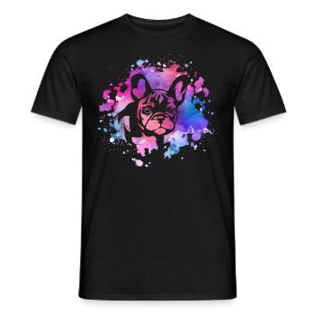 Amoureux des chiens bouledogue français - T-shirt homme - noir - Devant - AI Model Male 178 light (178cm)