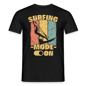 Windsurfing retro - Men's T-Shirt - black - Front - AI Model Male 178 light (178cm)