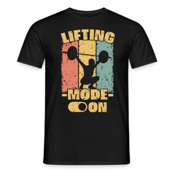 Frauen Gewichtheben retro - Männer T-Shirt - Schwarz - Vorne - AI Model Male 178 light (178cm)