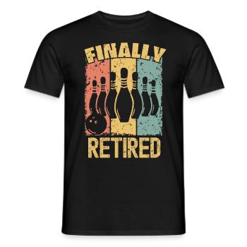 Bowling retraite rétro - T-shirt homme - noir - Devant - AI Model Male 178 light (178cm)