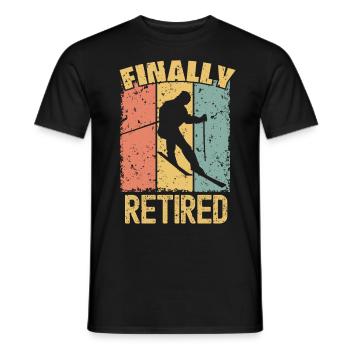 Retraite ski rétro - T-shirt homme - noir - Devant - AI Model Male 178 light (178cm)