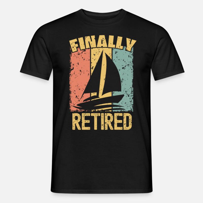 Sailing retirement retro - Men's T-Shirt - black