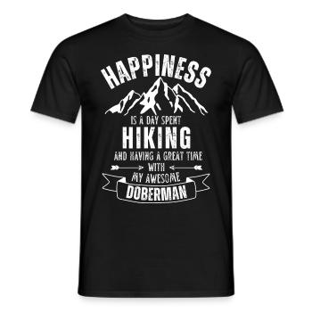 Wandern mit Dobermann - Männer T-Shirt - Schwarz - Vorne - AI Model Male 178 light (178cm)