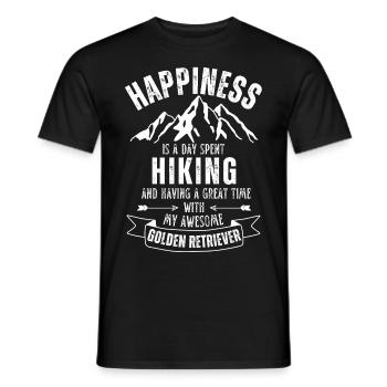 Amoureux de la randonnée et du Golden Retriever - T-shirt homme - noir - Devant - AI Model Male 178 light (178cm)