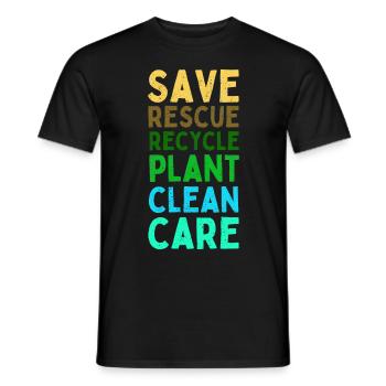 Zitat zum Schutz unserer Erde - Männer T-Shirt - Schwarz - Vorne - AI Model Male 178 light (178cm)