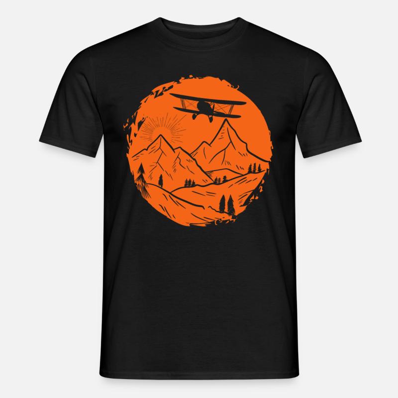 Doppeldecker-Fliegen - Männer T-Shirt - Schwarz