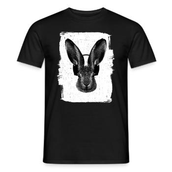 Bunny with Headphones - Men's T-Shirt - black - Front - AI Model Male 178 light (178cm)
