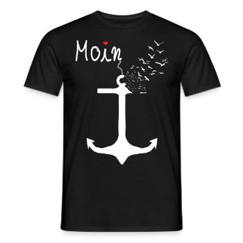 Moin Begrüßung Norddeutschland Küste Norden - Männer T-Shirt - Schwarz - Vorne - AI Model Male 178 light (178cm)