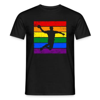 Handball LGBTQ - Männer T-Shirt - Schwarz - Vorne - AI Model Male 178 light (178cm)