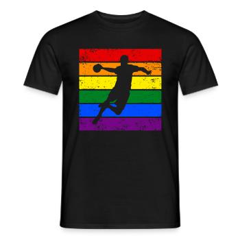 Handball LGBTQ - Männer T-Shirt - Schwarz - Vorne - AI Model Male 178 light (178cm)