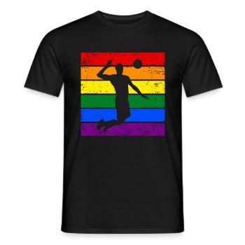 Volleyball LGBTQ - T-shirt homme - noir - Devant - AI Model Male 178 light (178cm)
