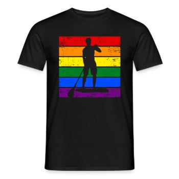 Paddleboard LGBTQ - Männer T-Shirt - Schwarz - Vorne - AI Model Male 178 light (178cm)