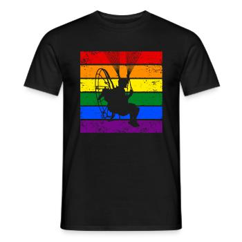 Paramoteur LGBTQ - T-shirt homme - noir - Devant - AI Model Male 178 light (178cm)
