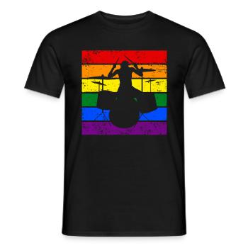 Tambour LGBTQ - T-shirt homme - noir - Devant - AI Model Male 178 light (178cm)