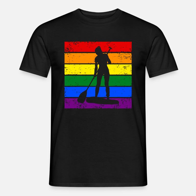 Paddleboard LGBTQ - Männer T-Shirt - Schwarz