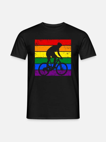 Biking LGBTQ - Men's T-Shirt - black