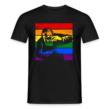 Welding LGBTQ - Men's T-Shirt - black - Front - AI Model Male 178 light (178cm)