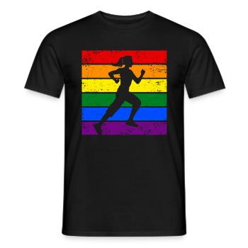 LGBTQ betreiben - Männer T-Shirt - Schwarz - Vorne - AI Model Male 178 light (178cm)