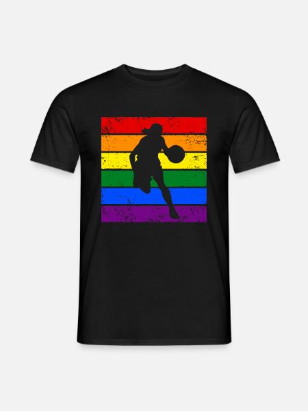 Basketball LGBTQ - Männer T-Shirt - Schwarz