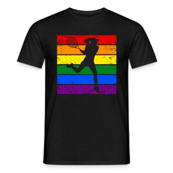 Frauen Tennis LGBTQ - Männer T-Shirt - Schwarz - Vorne - AI Model Male 178 light (178cm)