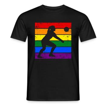 Volleyball LGBTQ - T-shirt homme - noir - Devant - AI Model Male 178 light (178cm)